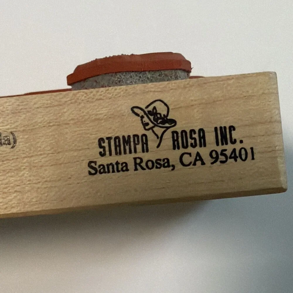 VTG Stampa Rosa 1999 House Mouse Design ABCD EEEEK FG Wood Rubber Stamp teacher
